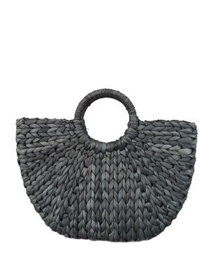 Bijoux Terner Handwoven Round-Handle Tote in Charcoal